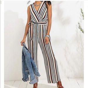 Maurices striped jumpsuit